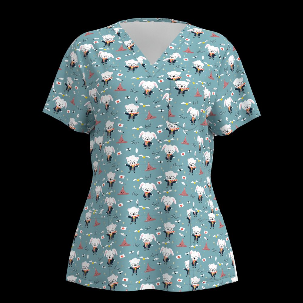 Cute Printed Scrub Tops ODM